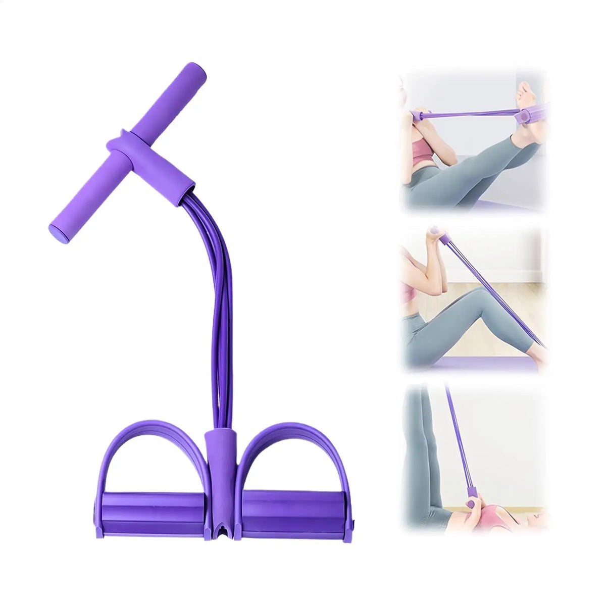 4-Tube Pedal Tensioner Multi-Functional Household Fitness Equipment Yoga Abdominal Strengthening Elastic Band Tension Rope