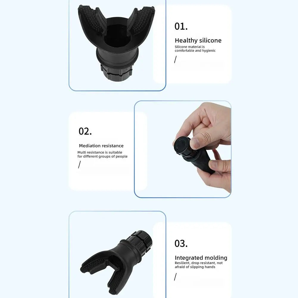 Adjustable Silicone Breathing Fitness Exercise Equipment Portable Mouthpiece Resistance Breathing Exercise Device For Household