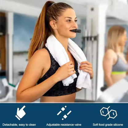 Adjustable Silicone Breathing Fitness Exercise Equipment Portable Mouthpiece Resistance Breathing Exercise Device For Household