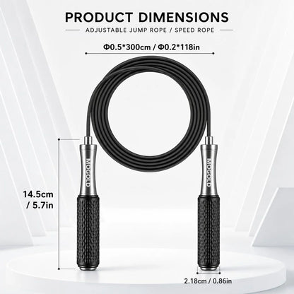 Jump Rope,Adjustable Length Steel Ropes with Ball Bearings, Suitable for Men and Women,Exercise Skipping Rope for Weight-loss