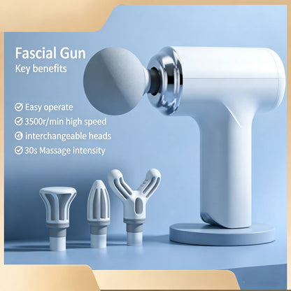 Portable Massage Gun with 4 Interchangeable Heads & LED Display - Full Body Percussion Massager for Deep Muscle Relaxation