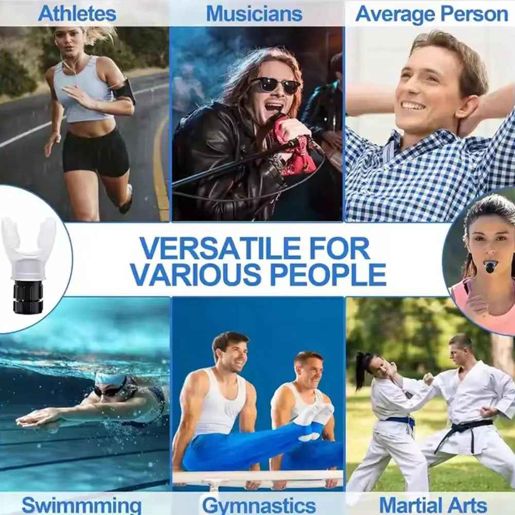 Adjustable Silicone Breathing Fitness Exercise Equipment Portable Mouthpiece Resistance Breathing Exercise Device For Household