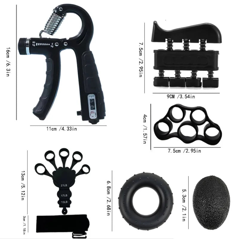Adjustable Grip Strength Trainer Set Hand Training Equipment Grip Ring for Finger Exercises Comprehensive Fitness Kit