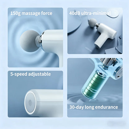 Portable Massage Gun with 4 Interchangeable Heads & LED Display - Full Body Percussion Massager for Deep Muscle Relaxation